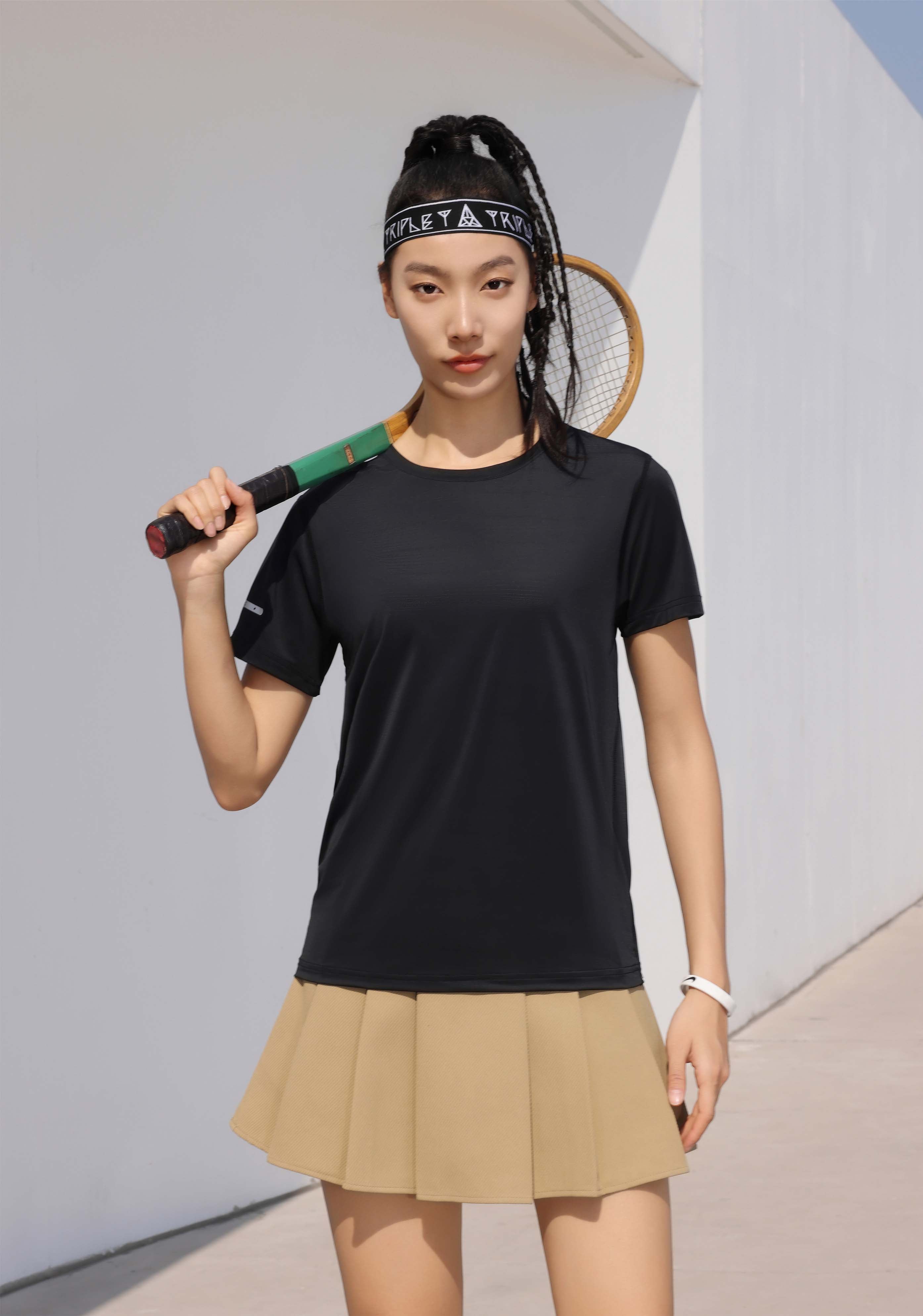 Nylon-Spandex Crew Neck T-shirt