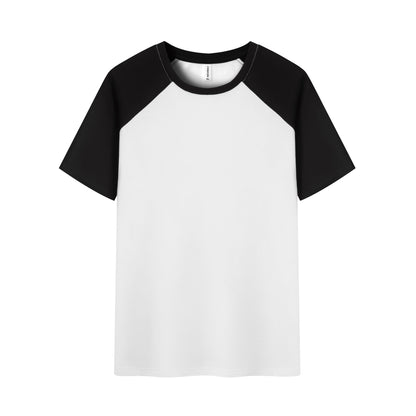 Unisex Color Block T-Shirts – Casual Short Sleeve Solid Tops, Summer Tees