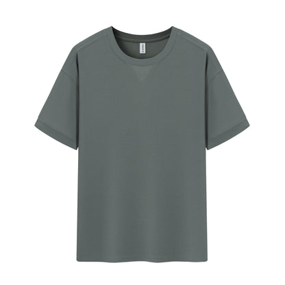 Dropped Shoulder Waffle Knit Tee