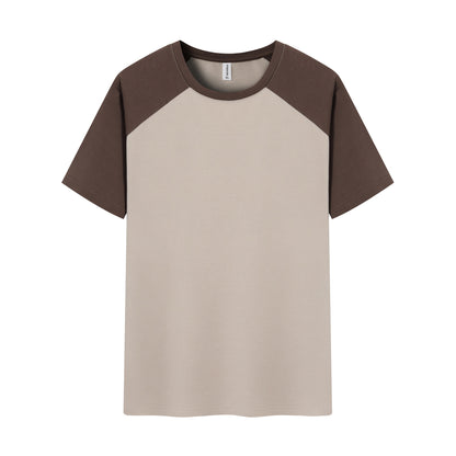 Unisex Color Block T-Shirts – Casual Short Sleeve Solid Tops, Summer Tees
