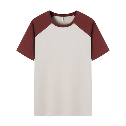 Unisex Color Block T-Shirts – Casual Short Sleeve Solid Tops, Summer Tees