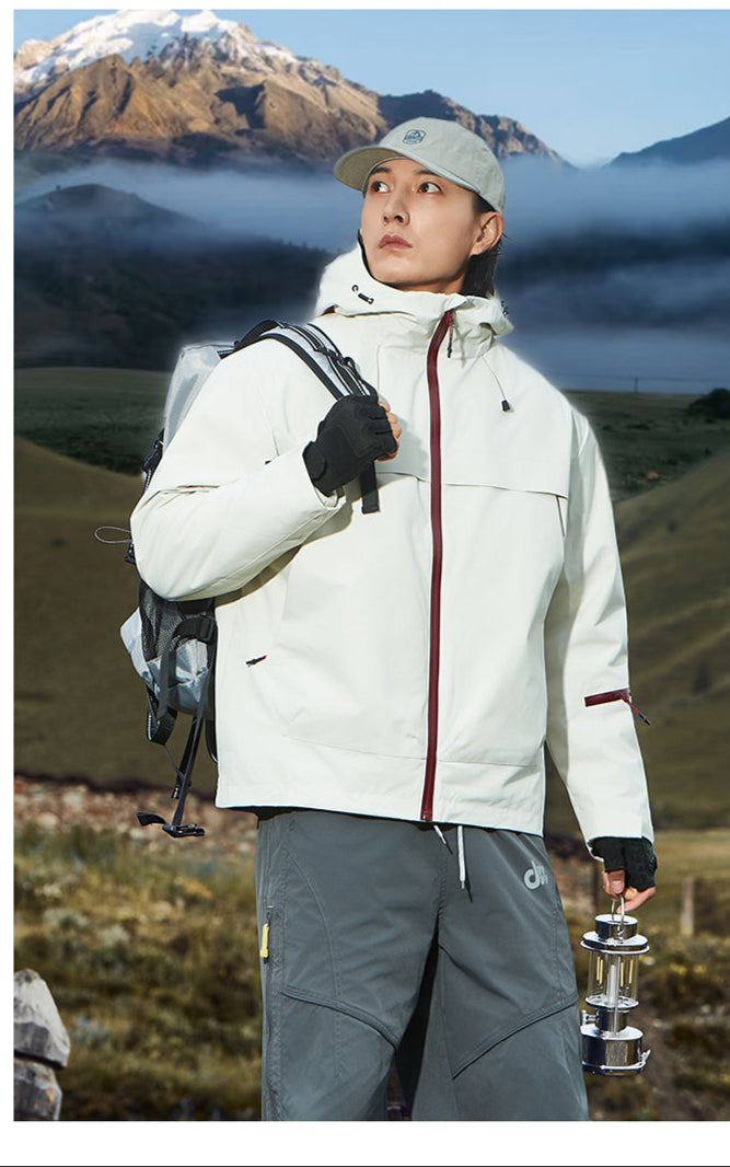 Men’s Waterproof Windbreaker Rain Jacket – Lightweight Hooded Outdoor Coat