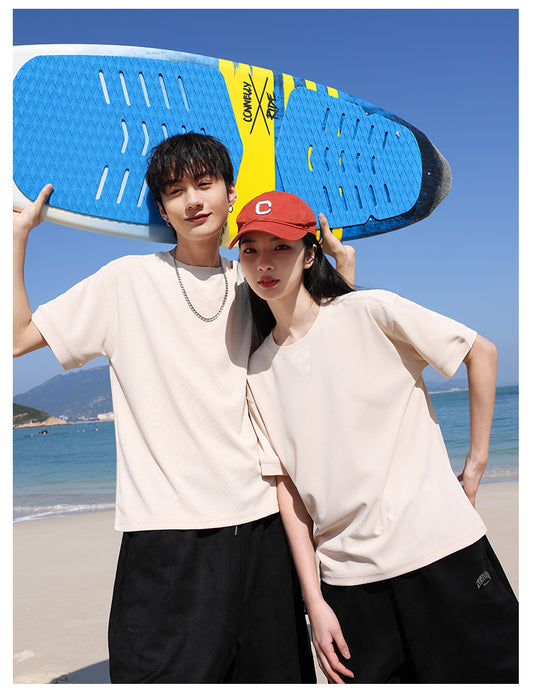 Dropped Shoulder Waffle Knit Tee