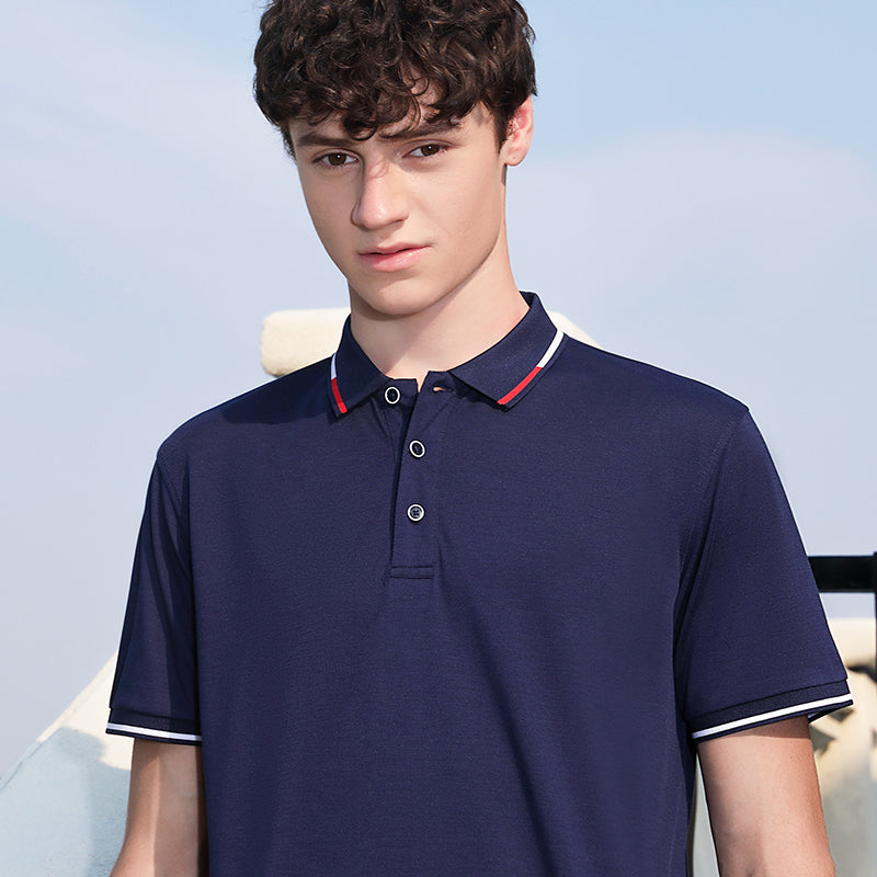 Men’s Knitted Crochet Polo Shirt – Vintage Short Sleeve Summer Casual Top