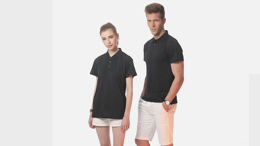 Unisex Short Sleeve Polo Shirt – Cotton Blend, Three Button Closure, Regular Fit